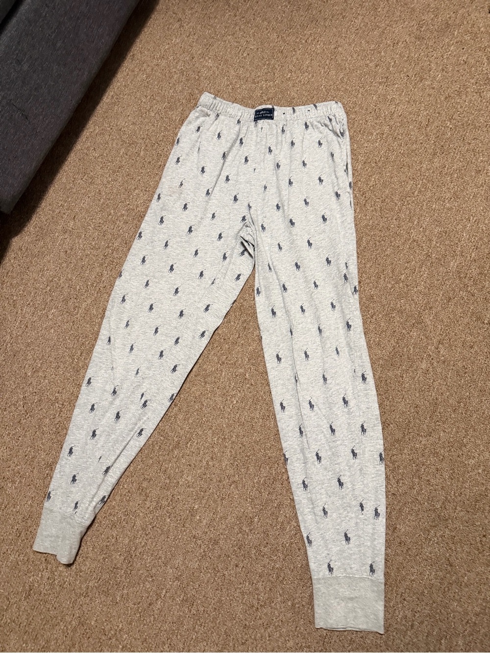 Polo by Ralph Lauren Light Gray Joggers with Navy Pony Motif